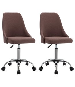 Eetkamerstoelen 2 st stof taupe