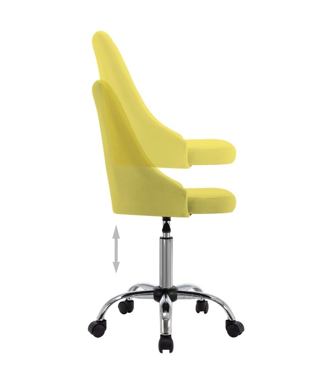 Eetkamerstoelen 2 st stof geel