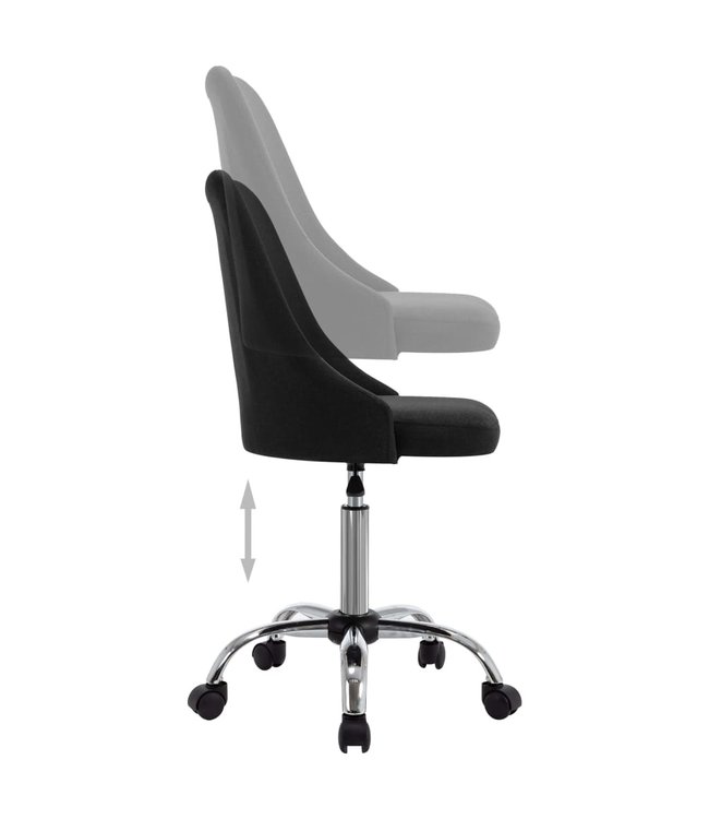 Eetkamerstoelen 2 st stof zwart