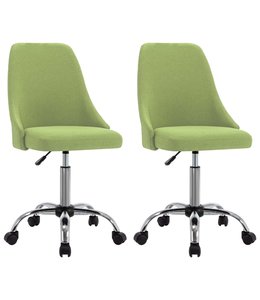 Eetkamerstoelen 2 st stof groen