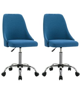 Eetkamerstoelen 2 st stof blauw