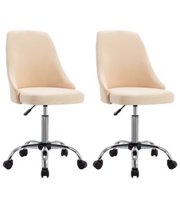 Eetkamerstoelen 2 st stof crème