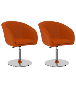 Eetkamerstoelen 2 st kunstleer oranje