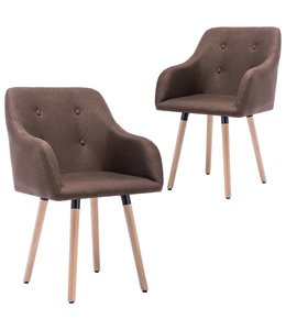 Eetkamerstoelen 2 st stof taupe