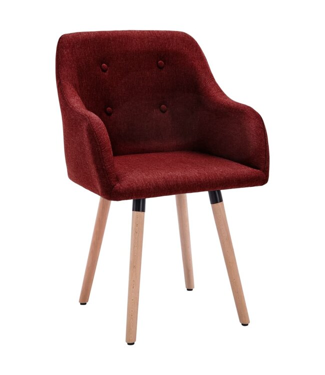Eetkamerstoelen 2 st stof wijnrood
