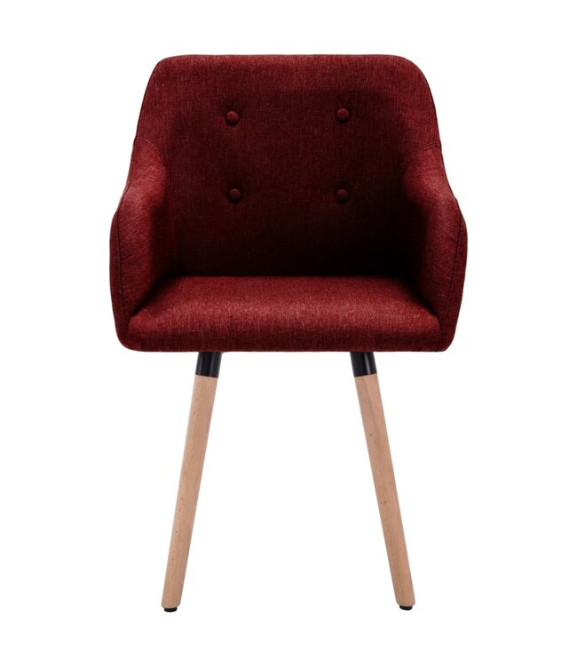 Eetkamerstoelen 2 st stof wijnrood