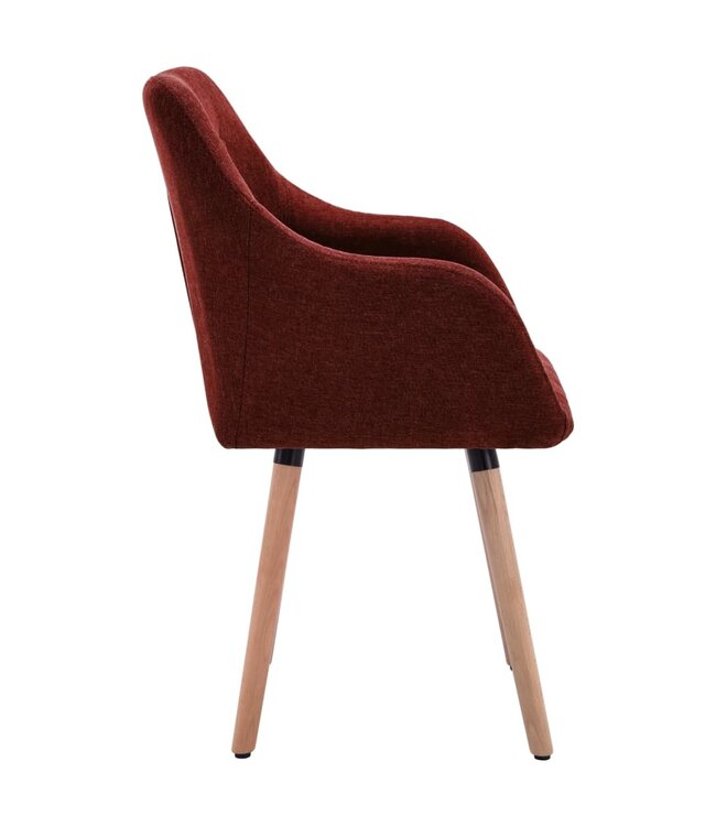 Eetkamerstoelen 2 st stof wijnrood