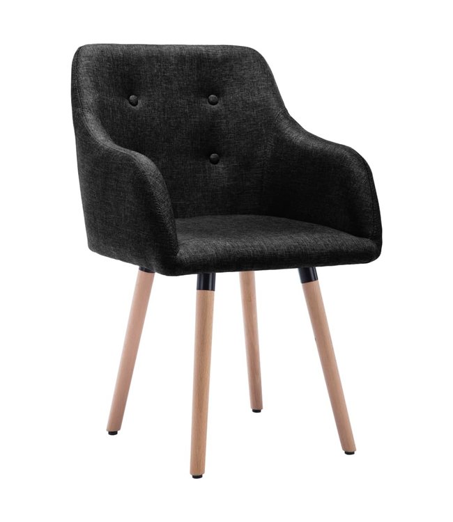 Eetkamerstoelen 2 st stof zwart