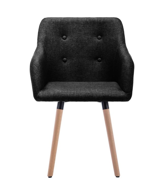 Eetkamerstoelen 2 st stof zwart