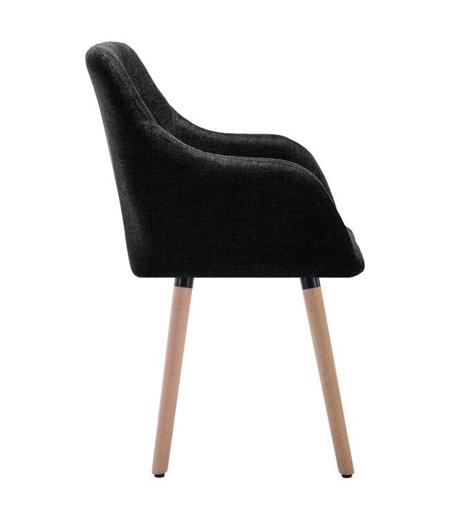 Eetkamerstoelen 2 st stof zwart