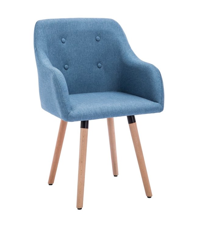 Eetkamerstoelen 2 st stof blauw