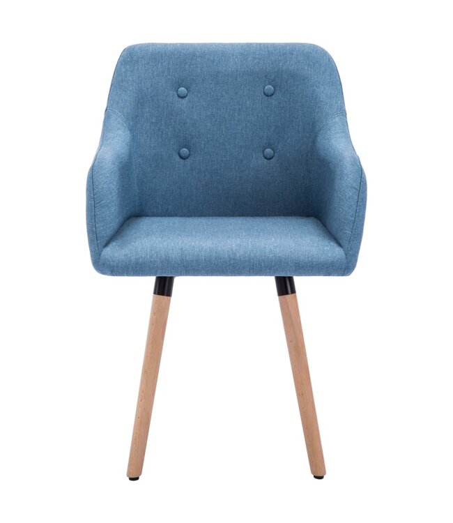 Eetkamerstoelen 2 st stof blauw