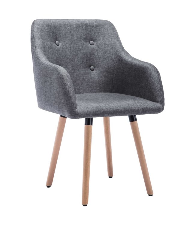 Eetkamerstoelen 2 st stof donkergrijs