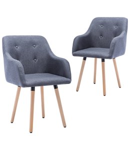 Eetkamerstoelen 2 st stof lichtgrijs
