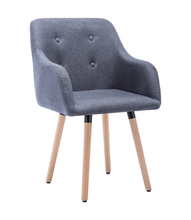 Eetkamerstoelen 2 st stof lichtgrijs