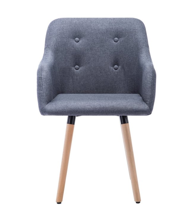 Eetkamerstoelen 2 st stof lichtgrijs