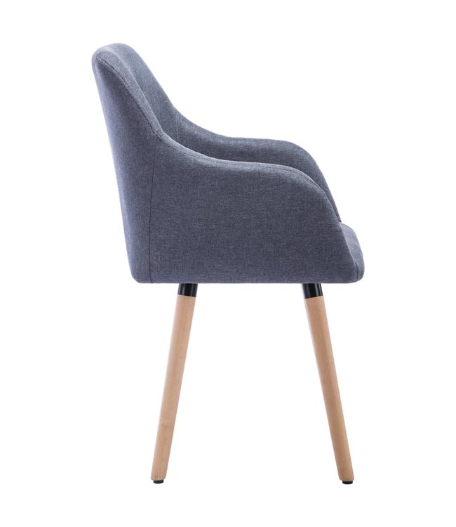 Eetkamerstoelen 2 st stof lichtgrijs