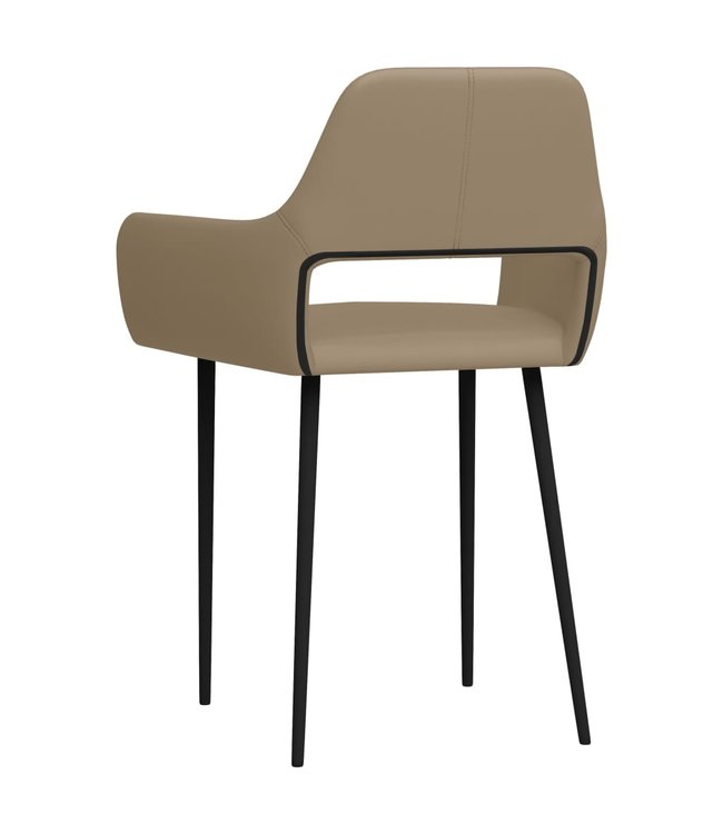 Eetkamerstoelen 2 st kunstleer cappuccino