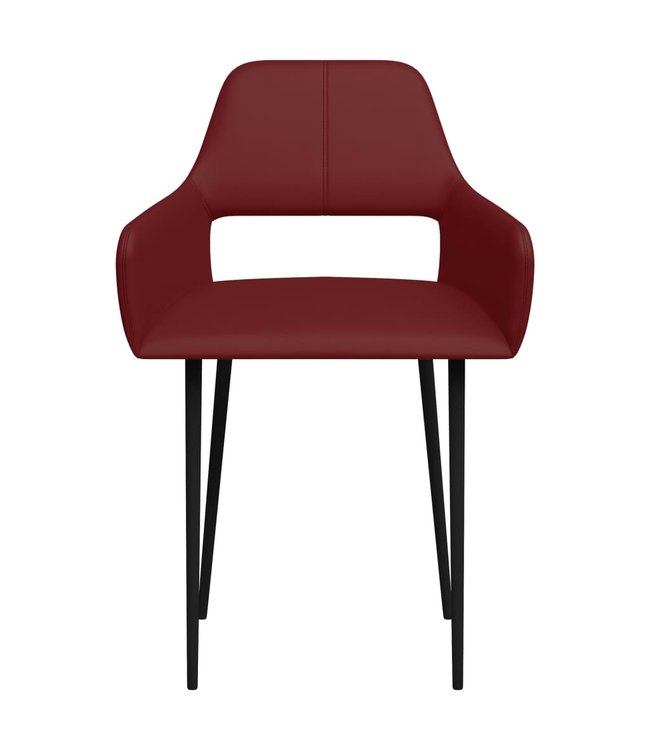 Eetkamerstoelen 2 st kunstleer wijnrood
