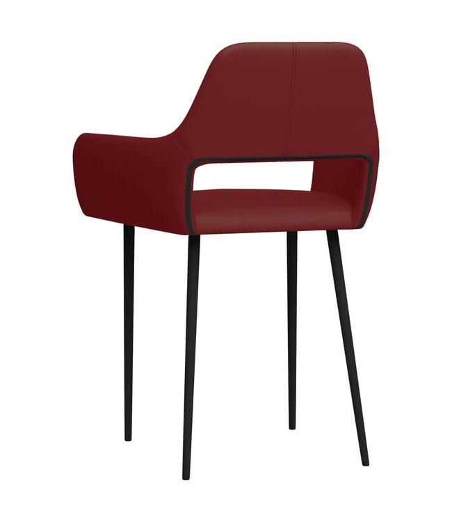 Eetkamerstoelen 2 st kunstleer wijnrood