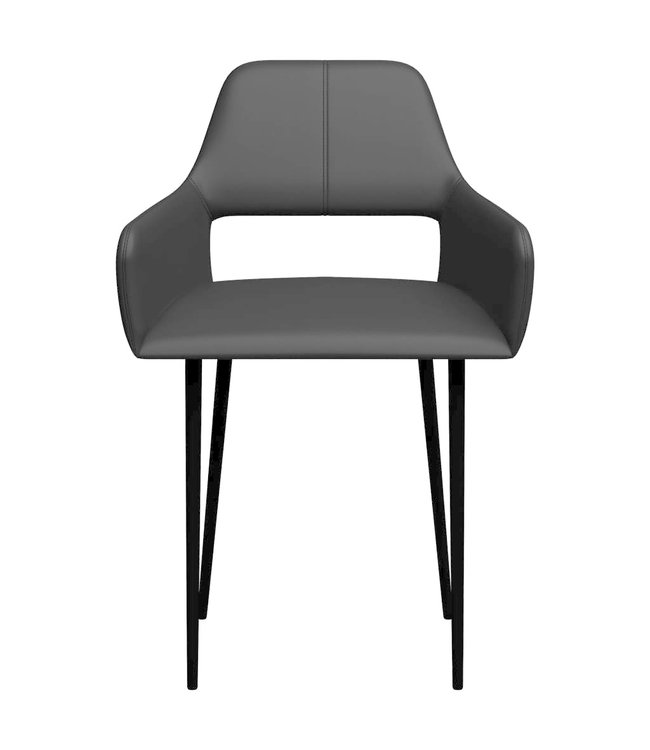 Eetkamerstoelen 2 st kunstleer zwart