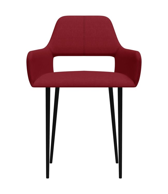 Eetkamerstoelen 2 st stof wijnrood