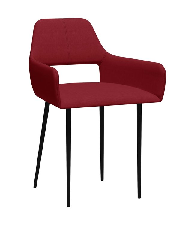 Eetkamerstoelen 2 st stof wijnrood