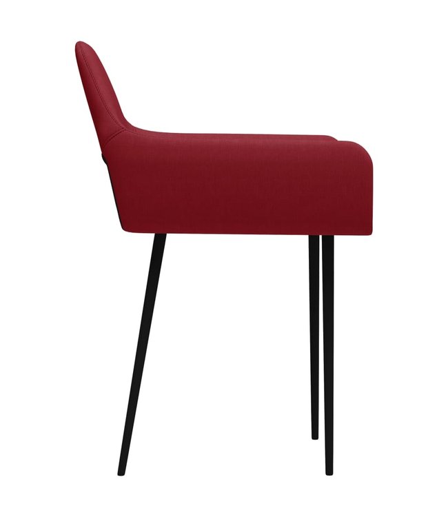 Eetkamerstoelen 2 st stof wijnrood