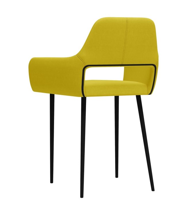 Eetkamerstoelen 2 st stof geel