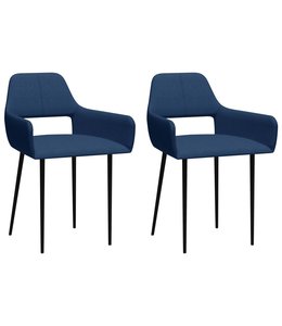 Eetkamerstoelen 2 st stof blauw