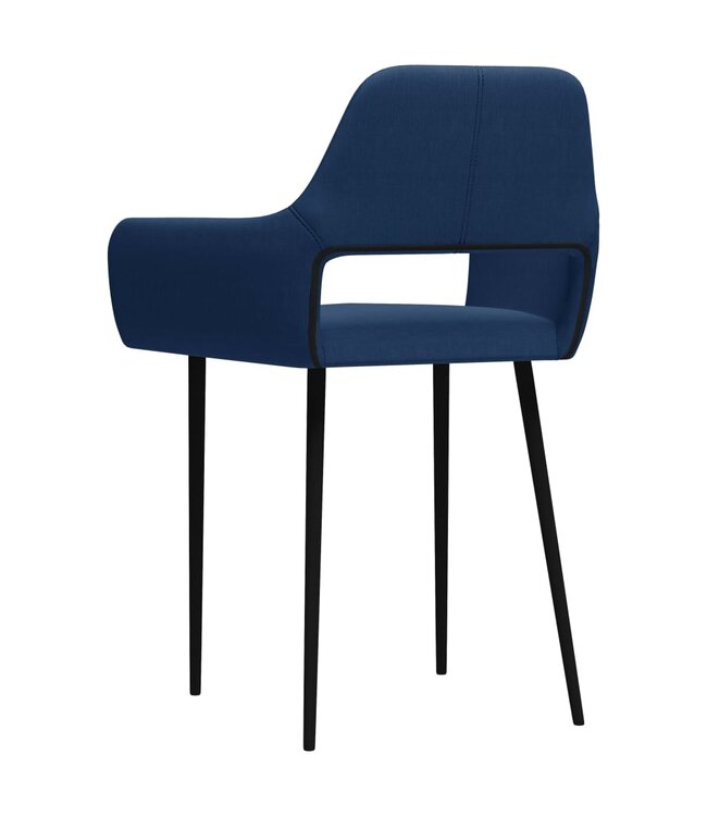 Eetkamerstoelen 2 st stof blauw