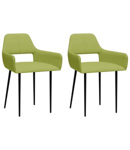 Eetkamerstoelen 2 st stof groen