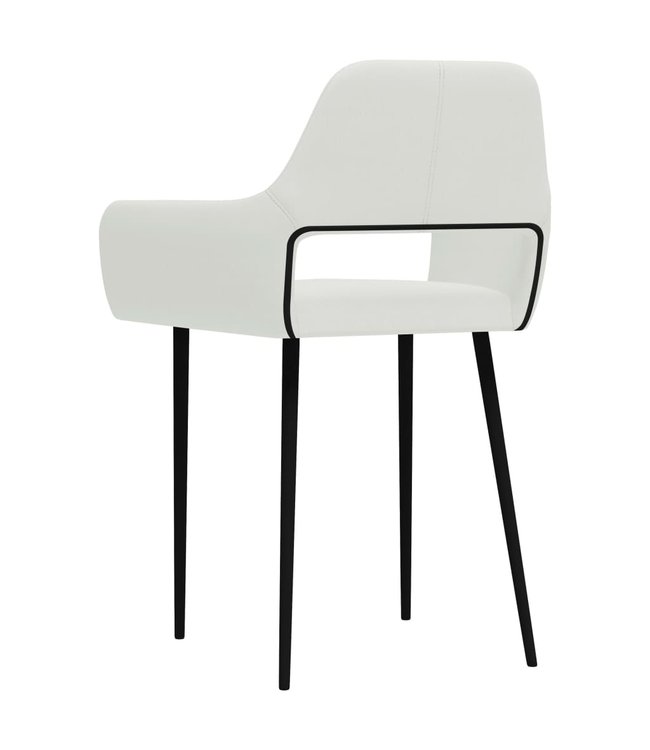 Eetkamerstoelen 2 st stof wit