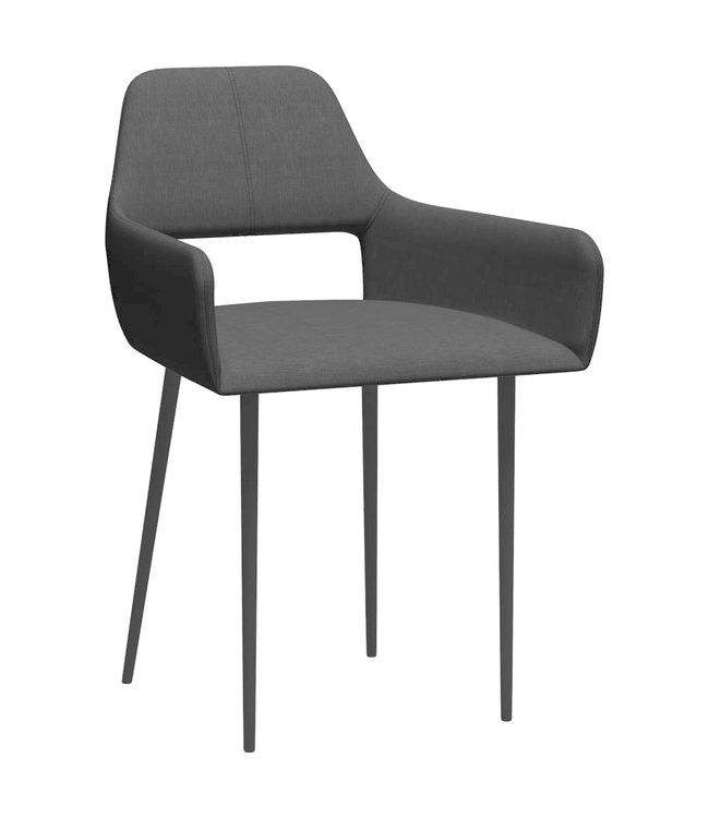 Eetkamerstoelen 2 st stof zwart
