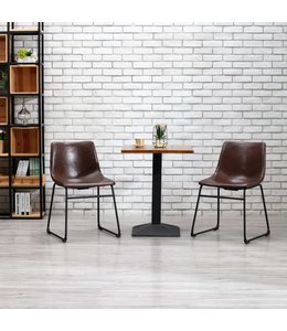 Eetkamerstoelen 2 st kunstleer glanzend bruin