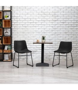 Eetkamerstoelen 2 st kunstleer zwart