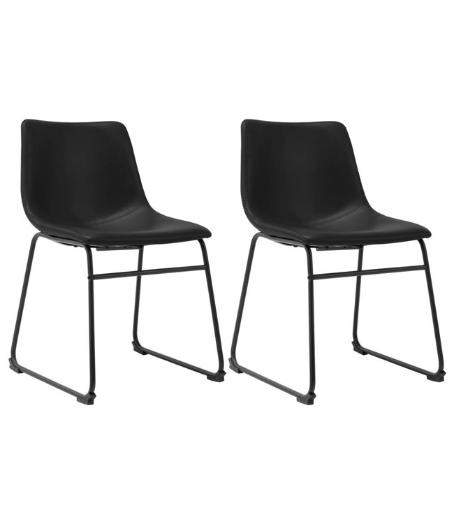 Eetkamerstoelen 2 st kunstleer zwart