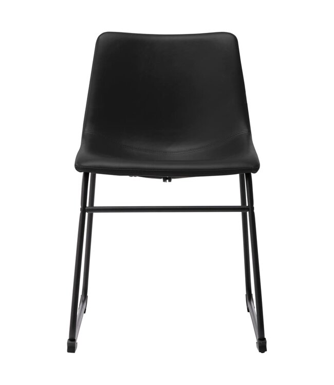 Eetkamerstoelen 2 st kunstleer zwart