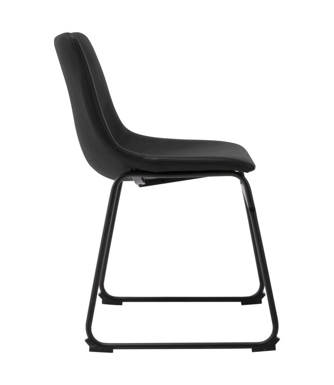 Eetkamerstoelen 2 st kunstleer zwart