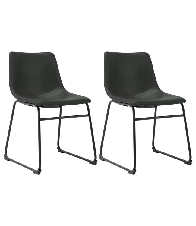 Eetkamerstoelen 2 st kunstleer grijs