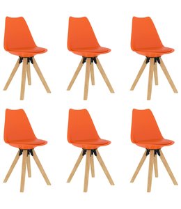 Eetkamerstoelen 6 st oranje