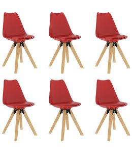 Eetkamerstoelen 6 st rood