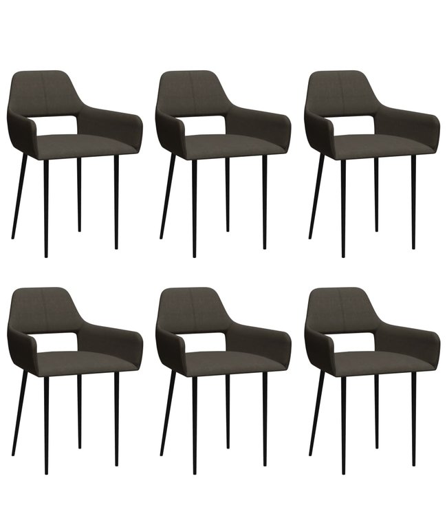 Eetkamerstoelen 6 st stof taupe