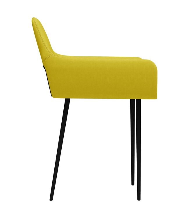 Eetkamerstoelen 6 st stof geel