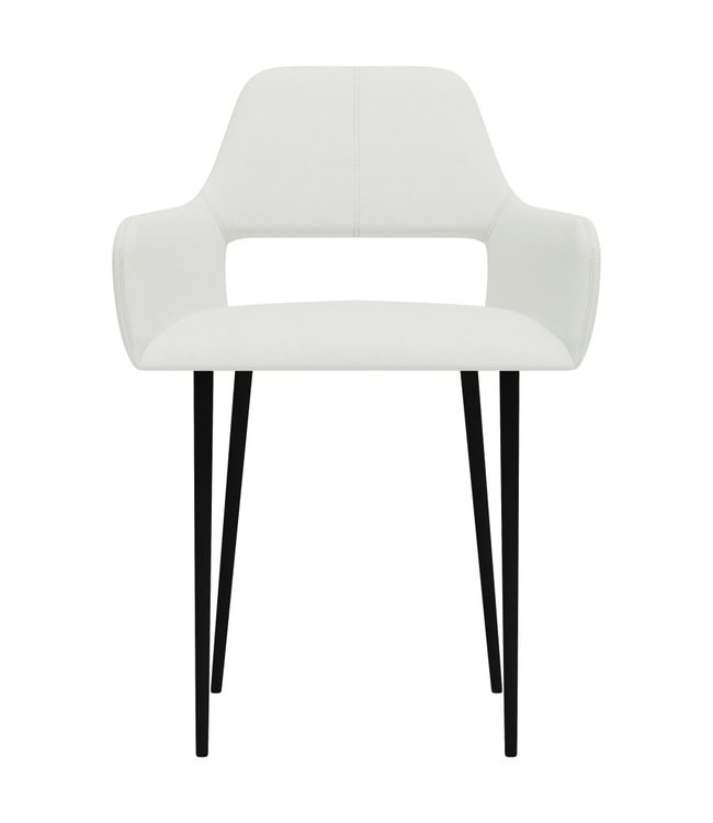 Eetkamerstoelen 6 st stof wit