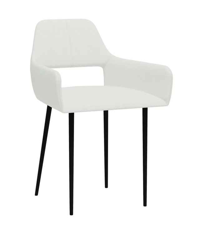 Eetkamerstoelen 6 st stof wit