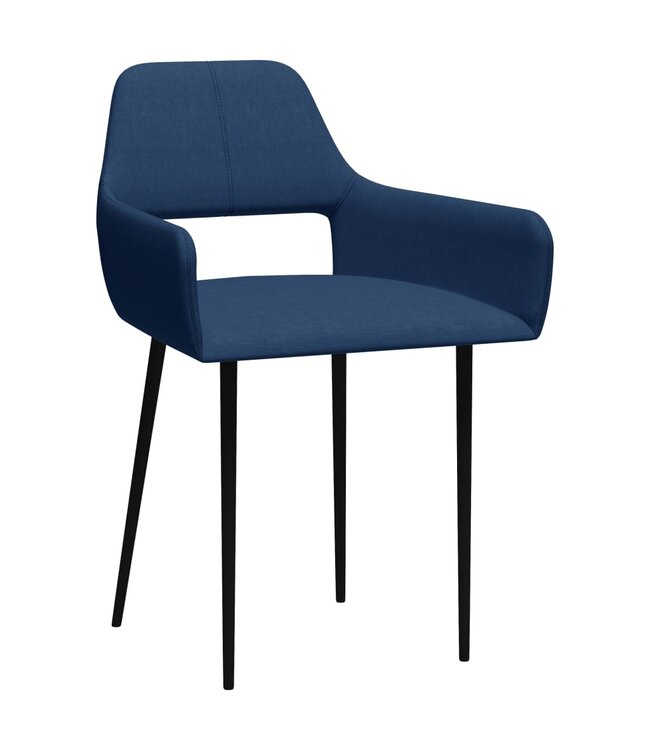 Eetkamerstoelen 4 st stof blauw