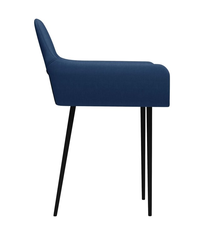 Eetkamerstoelen 4 st stof blauw
