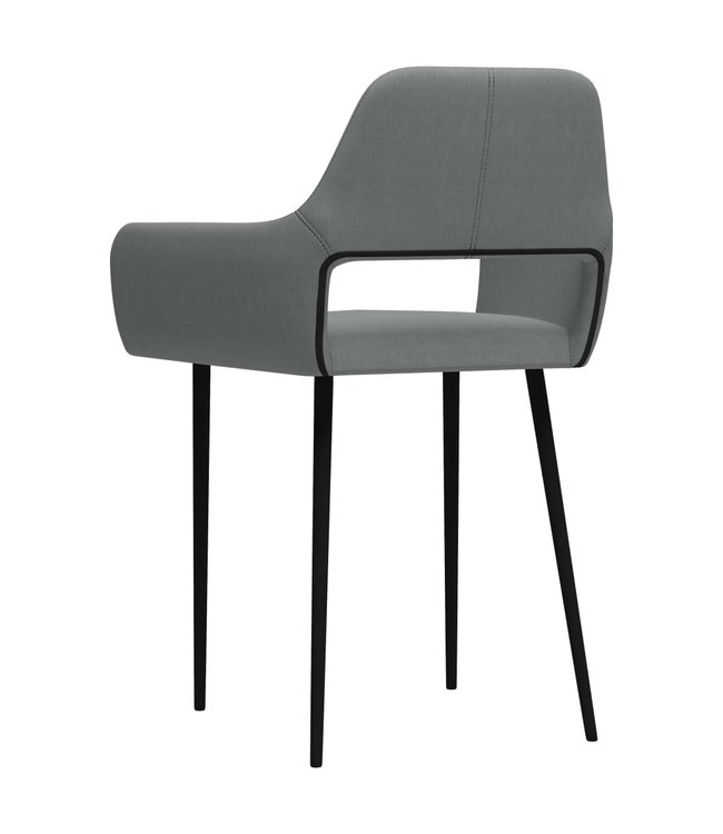 Eetkamerstoelen 4 st stof lichtgrijs