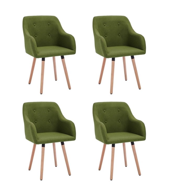 Eetkamerstoelen 4 st stof groen